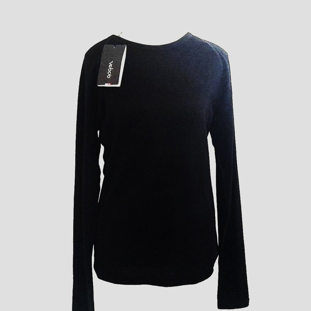 Velocio Merino Wool Base Layer Womens Size XL Mesh Long Sleeve Cycling Black